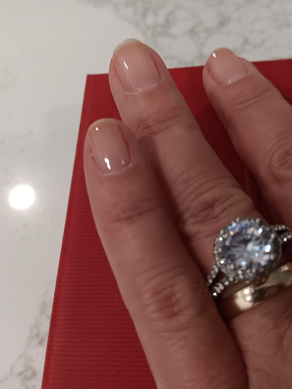 Source Unknown Silver Halo Ring with Clear Center Stone